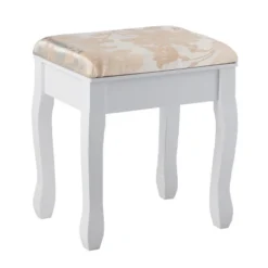 Tangkula Rotatable Mirror Vanity Set Makeup Dressing Table And Stool W/ 5 Drawers -Tangkula GUEST 7f4be74d 3c8b 4bce a53c 4c5dea45242a