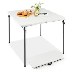 Tangkula Folding Camping Table Portable Picnic Table With All-Weather HDPE Tabletop Metal Frame & Carry Straps White/Gray 19 Tangkula Folding Camping Table Portable Picnic Table With All-Weather HDPE Tabletop Metal Frame & Carry Straps White/Gray -Tangkula GUEST 7f5b97fd 23c3 4ccb a9b5 99a7b813abf5