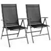 Tangkula 2PCS Folding Chair Patio Garden Outdoor W/ Steel Frame Adjustable Backrest