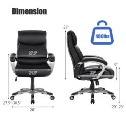 Tangkula Adjustable Executive Chair Rolling High Back Leather Office Chair Black -Tangkula GUEST 816e58a4 c274 4d9c 90c0 05c995c2619a