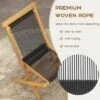 Tangkula 4PCS Folding Chairs W/ Quick-Folding Portable Design Woven Rope Seat Porch Patio