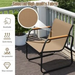Tangkula 3-Piece Bistro Set Patio Chairs & Side Table W/ Storage Basket Breathable Mesh Fabric -Tangkula GUEST 82687c30 fad9 4de9 8a71 a36c26d9f3e5