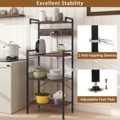 Tangkula Kitchen Bakers Rack W/ Power Outlet 4 Tiers Coffee Bar Table W/ 2 AC Outlets -Tangkula GUEST 83ac4789 3815 43e6 94a9 0cbaeb3888ee