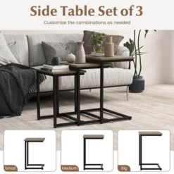 Tangkula 3 Pcs Nesting Coffee End Table Set Stacking Side Nightstand Living Room 14 Tangkula 3 Pcs Nesting Coffee End Table Set Stacking Side Nightstand Living Room -Tangkula GUEST 83e4a677 8a6b 4f06 909b 39be06eef001