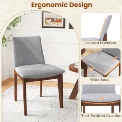 Tangkula Wooden Dining Chairs Of 4 W/ Added Cushions High Curved Back For Dining Room -Tangkula GUEST 841c0b1f 66be 4af8 bd22 e37f67bf1562