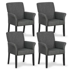 Tangkula Set Of 4 Arm Chair Guest Chair Home Office W/ Wooden Legs 21 Tangkula Set Of 4 Arm Chair Guest Chair Home Office W/ Wooden Legs -Tangkula GUEST 85190ed5 8e84 486c a734 6e24598c179b