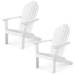 Tangkula 2PCS Wooden Classic Adirondack Chair Lounge Chair Outdoor Patio White -Tangkula GUEST 8521506e 2dc8 4b29 8f97 b37783259eca