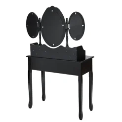 Tangkula Tri-Folding Mirror Vanity Makeup Set Dressing Table & Stool Unit W/ 7 Drawer -Tangkula GUEST 858b2b46 dfc1 4990 b687 dd11cb73a517