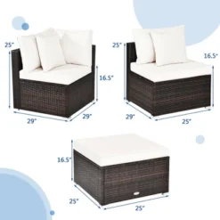 Tangkula 4PCS Rattan Patio Sofa Conversation Set Outdoor Furniture Set W/ Cushion -Tangkula GUEST 85c34b89 a15c 453e b180 5a6e60330623