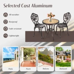 Tangkula 3-Piece Cast Aluminum Bistro Set Outdoor Patio Bistro Table Set Outdoor Round Bistro Table And Chairs For Porch 10 Tangkula 3-Piece Cast Aluminum Bistro Set Outdoor Patio Bistro Table Set Outdoor Round Bistro Table And Chairs For Porch -Tangkula GUEST 873af0b7 4125 4a99 bca9 49c802859732
