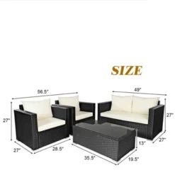 Tangkula 8PCS Rattan Patio Conversation Set Outdoor Furniture Set W/ Cushions -Tangkula GUEST 87acb898 6f08 4672 a37d da2eaecf09f6