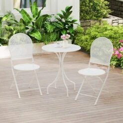 Tangkula 3 Piece Patio Set W/ Rattan-like Pattern Metal Patio Folding Bistro Set For 2 -Tangkula GUEST 87b847a3 e5ff 4b7d 813c 82681ea8fa86