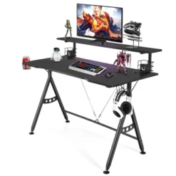 Tangkula Gaming Desk Dual Monitor Mount Ergonomic Y Shaped Computer Desk W/Cup Holder Headphone Hook -Tangkula GUEST 88293fec a8e8 4bc9 a6b8 e7de3c6f4b04