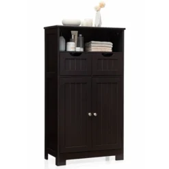 Tangkula Wooden Floor Storage Cabinet For Livingroom Bathroom Office W/Open Shelf, 2 Doors And 2 Drawers -Tangkula GUEST 88306b35 8d81 4dd8 9885 c622b61c3a37