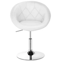 Tangkula Modern Swivel Bar Stools Height Adjustable Round Tufted Back Accent Chair Black/White -Tangkula GUEST 884a6711 d316 4b00 a49a 37bd04c07297