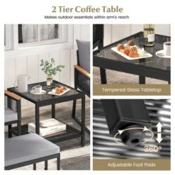 Tangkula 5 Piece Patio Conversation Set PE Rattan Wicker Chairs W/ 2 Ottomans Soft Cushions -Tangkula GUEST 88ec2ef8 ebbc 4693 b2d2 ddff71b4f434