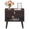 Tangkula Retro Wood Nightstand With Storage Drawer End Table Bedside Table