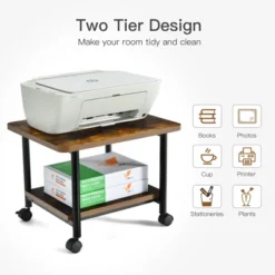 Tangkula 2-Tier Rolling Under Desk Printer Cart With 2 Storage Shelves Printer Stand For Home Office -Tangkula GUEST 8956c2a2 09fe 4a16 84c7 0ba8faef06fb