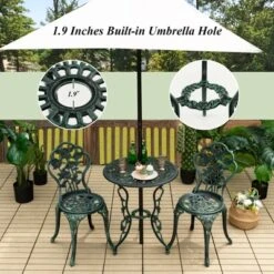 Tangkula Rose Design Bistro Set Antique Aluminum Bench Patio Garden Chair For Outdoor Green 14 Tangkula Rose Design Bistro Set Antique Aluminum Bench Patio Garden Chair For Outdoor Green -Tangkula GUEST 8a829489 7287 495d 9534 64303569e651 1