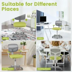 Tangkula Kids Desk Chair Adjustable Height Children Study Chair W/Auto Brake Casters Blue / Pink -Tangkula GUEST 8a88fd2f c256 43da 8931 650c323404aa