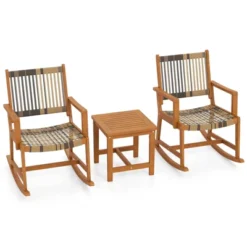 Tangkula 3 Pieces Rocking Bistro Set PE Rattan Front Porch Chairs W/ Coffee Table 18 Tangkula 3 Pieces Rocking Bistro Set PE Rattan Front Porch Chairs W/ Coffee Table -Tangkula GUEST 8ad35134 9f56 4a4e aef6 de960d4639cc