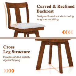 Tangkula Swivel Dining Chairs Set Of 4 Dining Room Chairs W/ Rubber Wood Frame -Tangkula GUEST 8b011c36 bfba 4232 bd58 f2114007a2a7