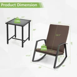 Tangkula 3PCS Rattan Bistro Rocking Chair Set Patio Furniture Set W/ Cushions 16 Tangkula 3PCS Rattan Bistro Rocking Chair Set Patio Furniture Set W/ Cushions -Tangkula GUEST 8b40c279 e271 4b9b 9a79 fe2f4a190c8a