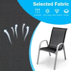 Tangkula 5 PCS Outdoor Dining Table Set W/ Extendable Aluminum Table & 4 Stackable Chairs -Tangkula GUEST 8b849060 1d8c 48cc b791 dc7ac2ab2346