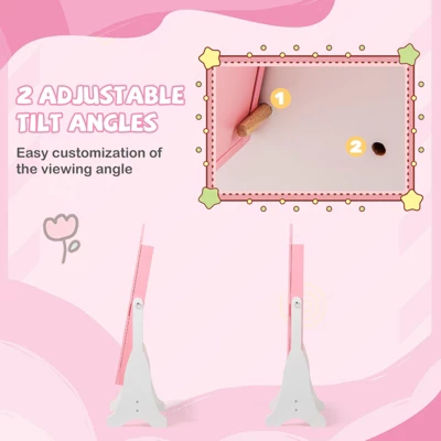 Tangkula Kids Jewelry Armoire Cabinet Free-Standing Full Length Mirror With Storage And 4 Tilt Angles 5 Tangkula Kids Jewelry Armoire Cabinet Free-Standing Full Length Mirror With Storage And 4 Tilt Angles - Image 5
