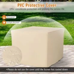 Tangkula 9 Pieces Outdoor PE Rattan Wicker Sectional Sofa With 42" Gas Fire Pit Table Space-Saving Patio Conversation Set With Storage Box Black/Grey/Navy/Red/Turquoise/Off White -Tangkula GUEST 8cdb8ab3 40c1 42c9 b1bd 59af5ab0d0fa 1