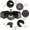 Tangkula Set Of 4 Patio Rattan Furniture Set Cushioned Loveseat Storage Table Outdoor Black