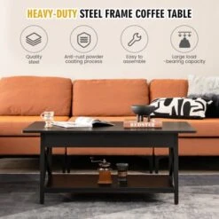 Tangkula Coffee Table Industrial 2-Tier W/ Storage Shelf &Storage Shelf For Living Room -Tangkula GUEST 8dc56e6e e91e 4267 b93b 5c17ef0bf893
