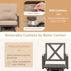 Tangkula Set Of 3 Swivel Bar Height Bistro Set Cushioned Table Stools Furniture Patio Outdoor -Tangkula GUEST 8dee2b84 0378 4f45 91df 90a5675bb2b1