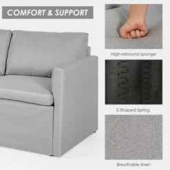 Tangkula Convertible L-shaped Sectional Sofa Couch Chaise W/ Ottoman Cushions -Tangkula GUEST 8df98781 8357 4e52 90f7 9f8f4357cf90