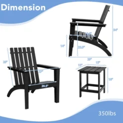 Tangkula 3PCS Patio Adirondack Chair Side Table Set Solid Wood Garden Deck Bistro Set Classic Furniture -Tangkula GUEST 8e101953 78b5 4901 af95 06870451f3b8
