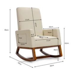 Tangkula Mid Century Rocking Chair Comfortable Rocker Modern High Back Armchair Beige -Tangkula GUEST 8f411664 8413 4dba 8e9e afd976f74149