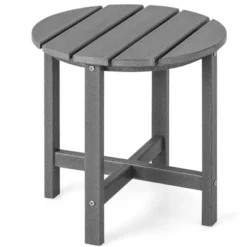Tangkula 18"Adirondack Side Table Weather Resistant HDPE Garden Patio Grey -Tangkula GUEST 8f661718 6749 4b17 ab6b 8609adfeb3aa