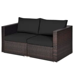 Tangkula 2PCS Rattan Corner Sofa Set Patio Outdoor Furniture Set W/ 4 Black Cushions 17 Tangkula 2PCS Rattan Corner Sofa Set Patio Outdoor Furniture Set W/ 4 Black Cushions -Tangkula GUEST 8f8023e0 ce9c 44aa 9a89 07dfee780ec3
