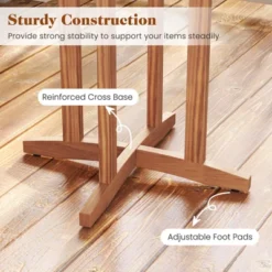 Tangkula 39" Outdoor Acacia Wood Bar Table W/ Slatted Tabletop For Garden Deck -Tangkula GUEST 8fe55617 9c00 44eb b8e6 3101eb502b6e