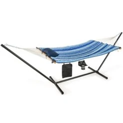 Tangkula 12Ft Hammock With Heavy-Duty Steel Stand, Woven Hammock Chair Set, Portable Hammock With Beech Wood Bar & Cotton Mat 11 Tangkula 12Ft Hammock With Heavy-Duty Steel Stand, Woven Hammock Chair Set, Portable Hammock With Beech Wood Bar & Cotton Mat -Tangkula GUEST 9020dfe2 e2ba 4ecd 9d07 cd7f296e1932