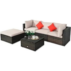 Tangkula 5-Piece Outdoor Patio Sectional Rattan Wicker Sofa Set W/ Cushion 15 Tangkula 5-Piece Outdoor Patio Sectional Rattan Wicker Sofa Set W/ Cushion -Tangkula GUEST 90a0427c 9779 4164 83e6 93dcfe36ab78