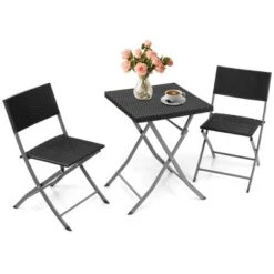 Tangkula 3PCS Patio Bistro Set Folding Wicker Chairs & Table Outdoor Patio Furniture Set 19 Tangkula 3PCS Patio Bistro Set Folding Wicker Chairs & Table Outdoor Patio Furniture Set -Tangkula GUEST 90a6b2d4 dfcb 4c1e bb91 5eb598d87e04