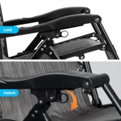 Tangkula Oversized Zero Gravity Lounge Chair Folding Recliner W/ Cup Holder & Pillow, Gray -Tangkula GUEST 90b09731 246a 4b97 90a9 3e1ce76e3d07