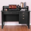 Tangkula Wooden Computer Writing Desk Office Study Table With Drawers Black/Walnut