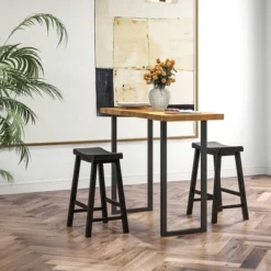 Tangkula Set Of 4 Saddle Bar Stools Counter Height Dining Chairs W/ Wooden Legs Black 10 Tangkula Set Of 4 Saddle Bar Stools Counter Height Dining Chairs W/ Wooden Legs Black -Tangkula GUEST 910dc05b 34c2 4a69 a30a 3551b2729d0b