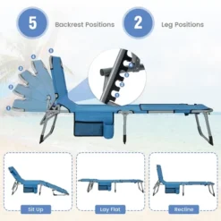 Tangkula Folding Chaise Lounge Chair Sunbathing Recliner W/ Face Hole & Removable Pillow -Tangkula GUEST 91229bfe 8ba0 42f0 97f8 6f451c728978