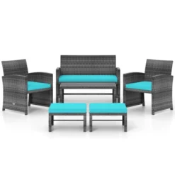 Tangkula Set Of 6 Patio Furniture Outdoor Sectional Conversation PE Rattan Sofa Set -Tangkula GUEST 9199bdf4 2c3c 4662 9252 9d6911f5cf58