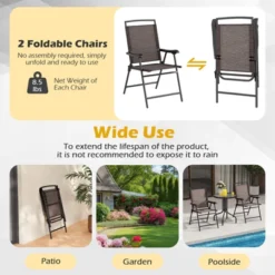 Tangkula 3 Pieces Bistro Set Outdoor Furniture Set W/Tempered Glass Table Umbrella Hole Quick-dry Fabric -Tangkula GUEST 943507fb ab40 4ea4 85db 673d2979dabf