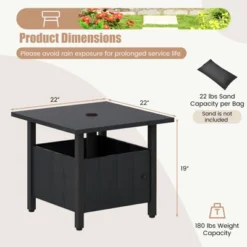 Tangkula 2PCS Outdoor Side Table W/ 1.89" Umbrella Hole Patio Umbrella Table Base Stand -Tangkula GUEST 95731a1e e799 4473 a4af a710e8bf6f47