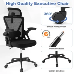 Tangkula Ergonomic Mesh Office Chair W/ Lumbar Support 2D Headrest Flip-up Padded Arms -Tangkula GUEST 95913ebe 3210 47d6 9b3e af6c643abfe5
